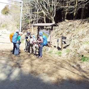 １２：２８ 半原越えで林道を横切ります。