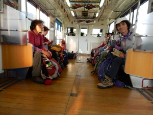 帰路に着きます。達成感いっぱい。車内は貸切状態。 