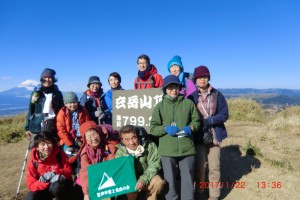 山頂で記念写真